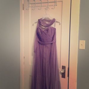 Wtoo 00243 Lavender long mesh bridesmaid dress
